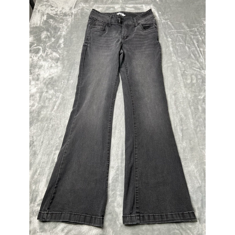 Refuge Jeans Women Size 5 Denim Flare High Blue Grey Y2K Stretch Classic Zip Fly